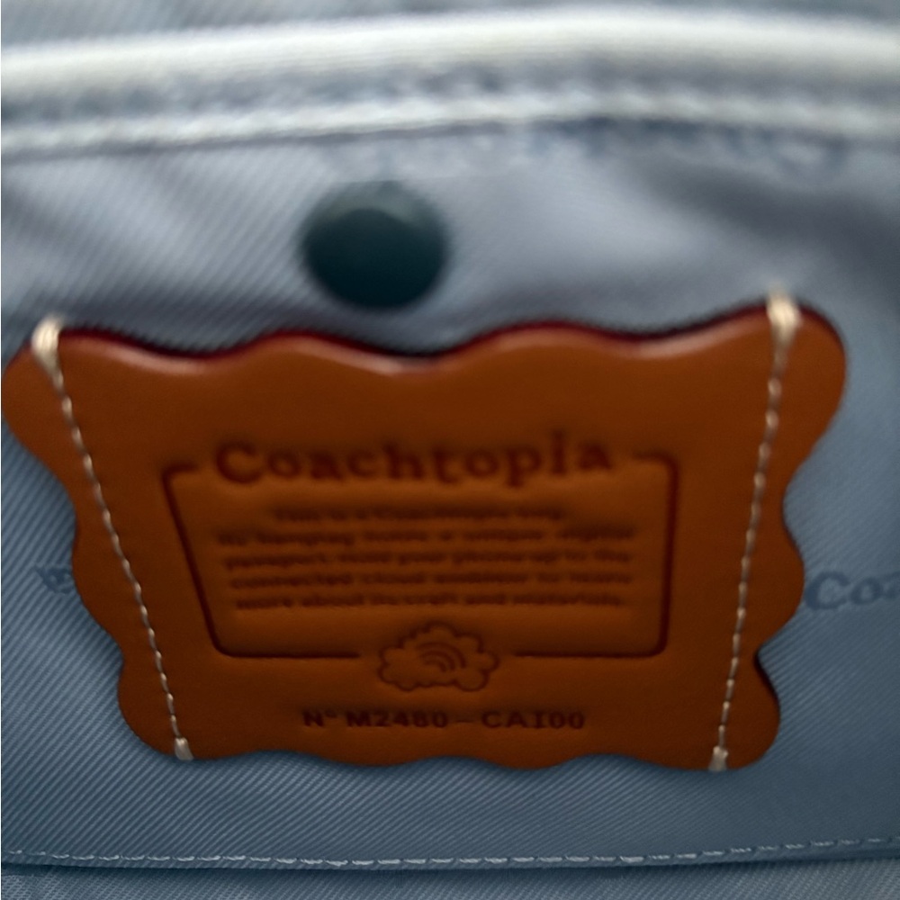 BRAND NEW!  Coachtopia Cargo Shoulder Bag In Upcrafted Denim - Picture 7 of 11